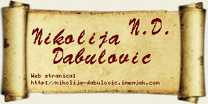 Nikolija Dabulović vizit kartica
